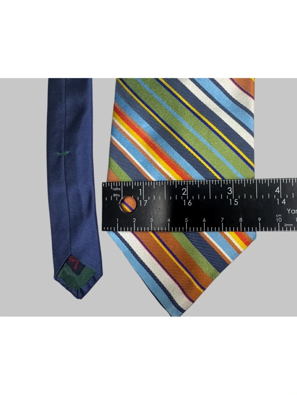 Tommy Hilfiger Men’s Tie 100% Silk Multicolor Striped 3.5” Made USA Necktie